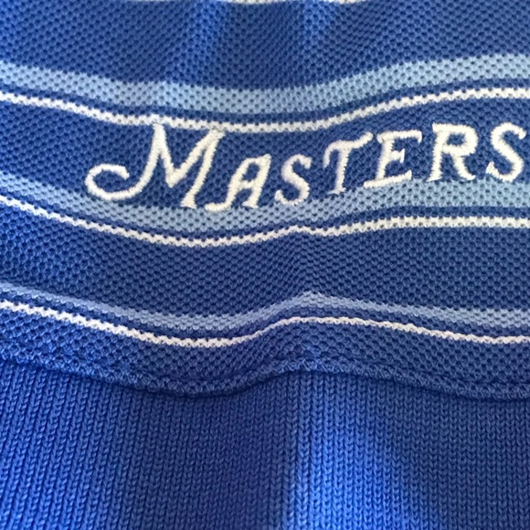 Masters Collection Blue Striped Polo Shirt, Large - Picture 3 of 7